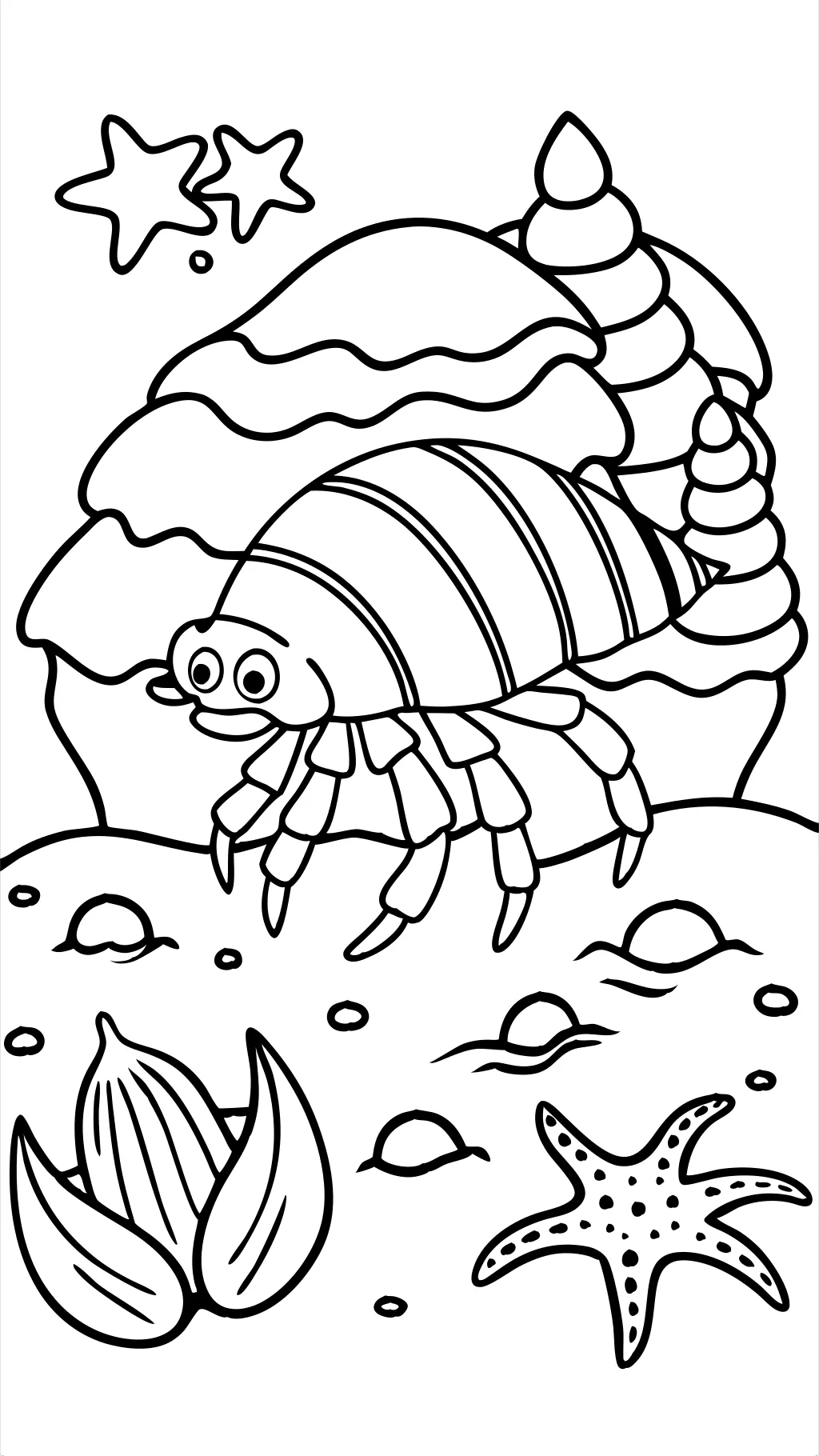 coloriage de crabe ermite